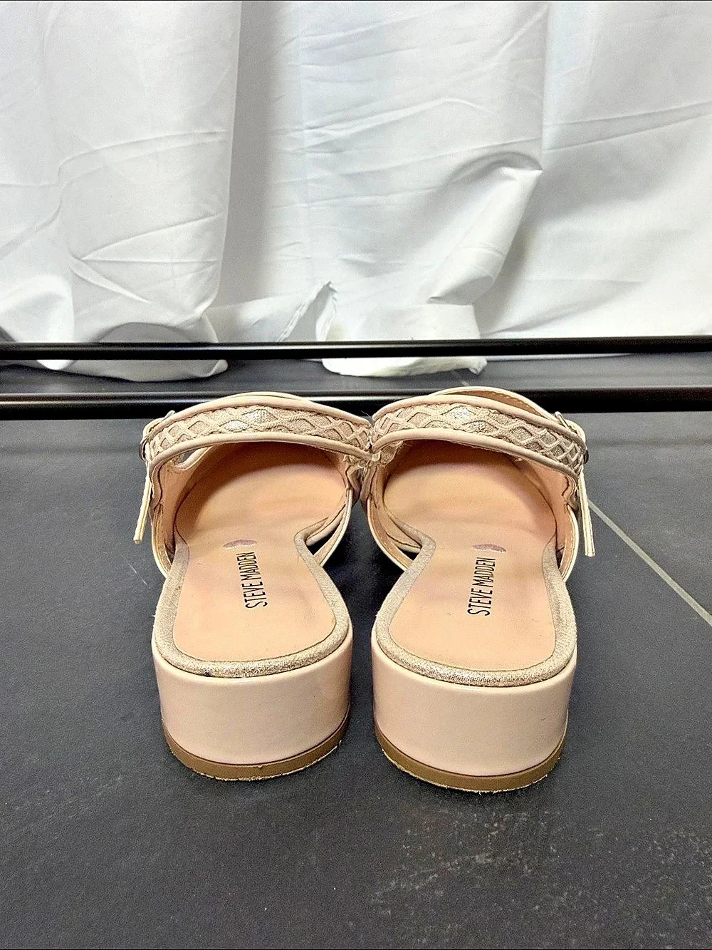 Steve Madden girls Belinda Mule Slingback Block Heel Beige size 3